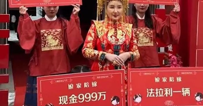 Cô dâu Trung Quốc tự chuẩn bị hồi môn hơn 100 tỷ đồng, danh tính chú rể khiến nhiều người bất ngờ