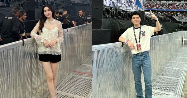 Mẹ bỉm sữa Đỗ Mỹ Linh đi đu concert Taylor Swift, được chồng chủ tịch CLB Hà Nội và anh trai chồng “hộ tống”