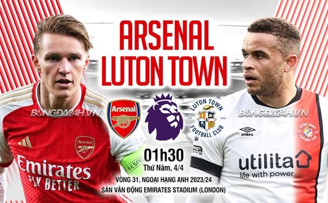 Trực tiếp bóng đá Arsenal vs Luton 1h30 ngày 4/4 (Ngoại hạng Anh 2023/24)