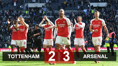Kết quả Tottenham 2-3 Arsenal: Pháo thủ tiếp tục giữ đỉnh