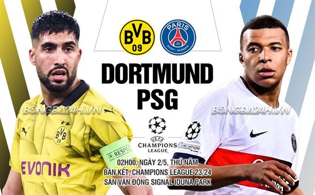 Dortmund vs PSG thống kê sau trận bán kết lượt đi Cúp C1 2023/24
