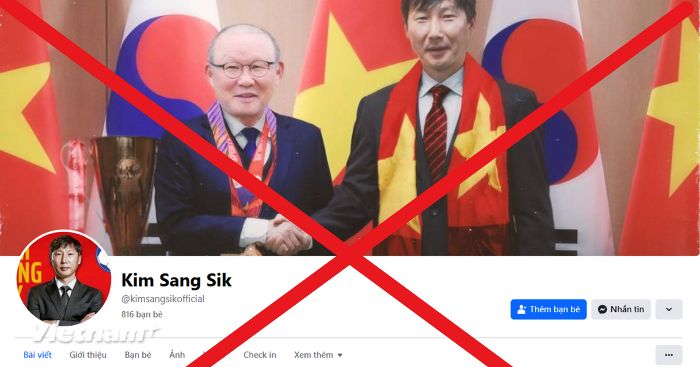 Cảnh báo về các tài khoản mạng xã hội giả mạo Huấn luyện viên Kim Sang Sik