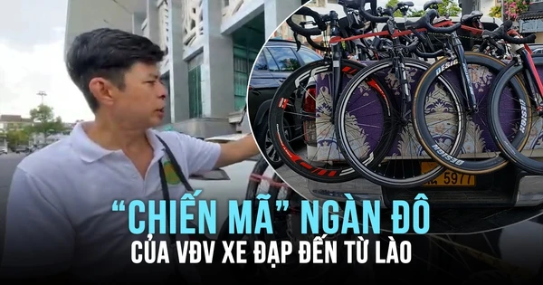 Dàn xe đạp ngàn đô các VĐV Lào mang đến Ngày hội đạp xe hòa bình ở Quảng Trị